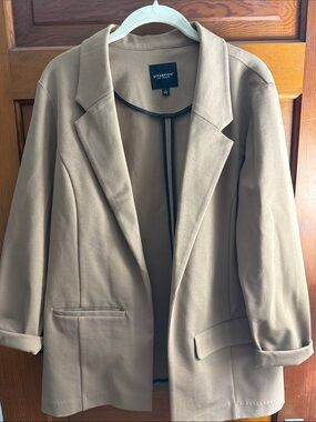 Liverpool Camel Tan Open-Front Blazer Jacket